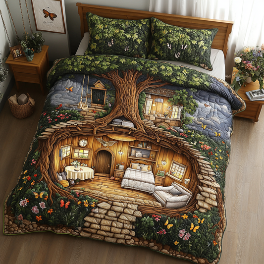 Forest Charm 3-Piece Quilted Bedding Set NCU0DK8033