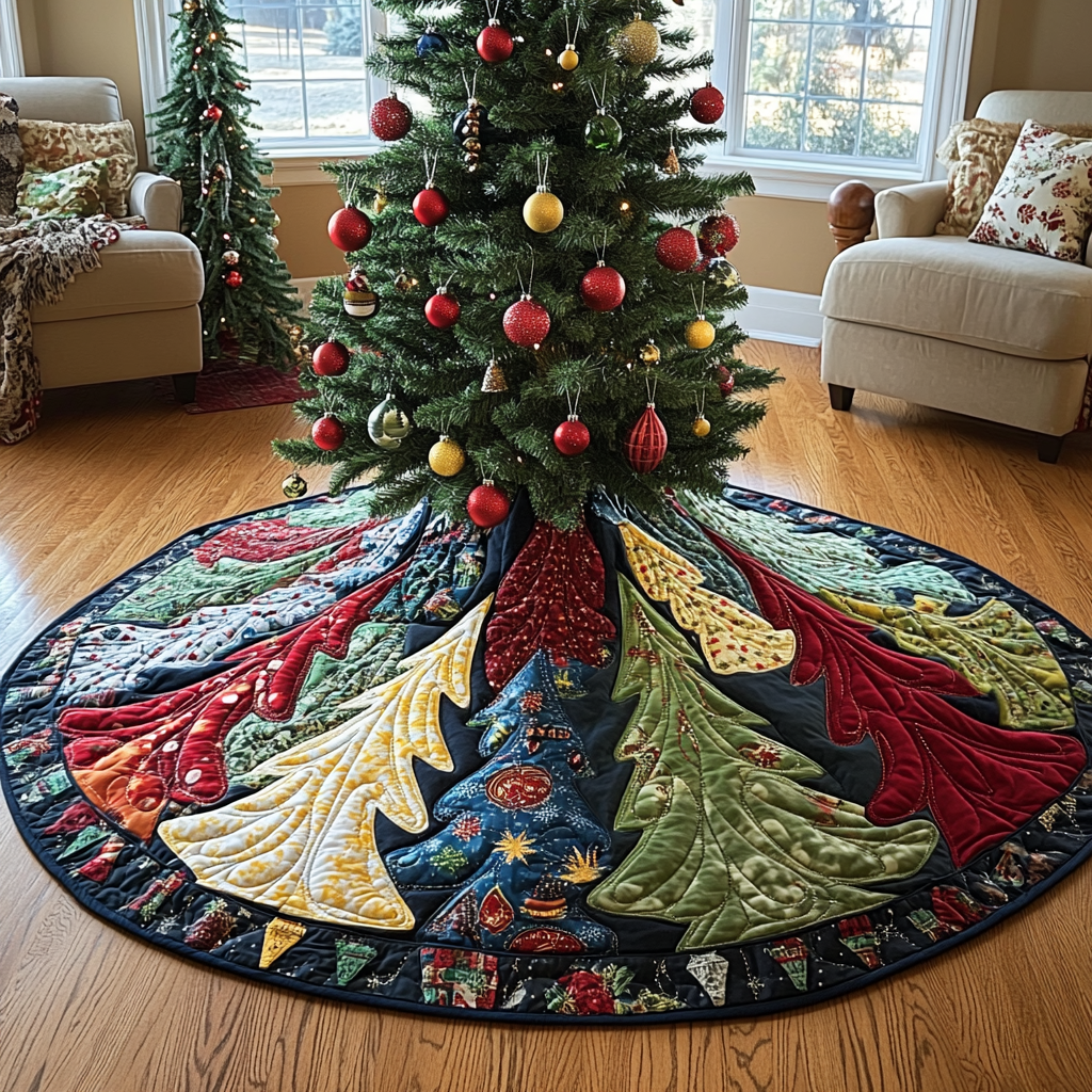 Forest Charm Christmas Quilted Tree Skirt NCU0DK10328