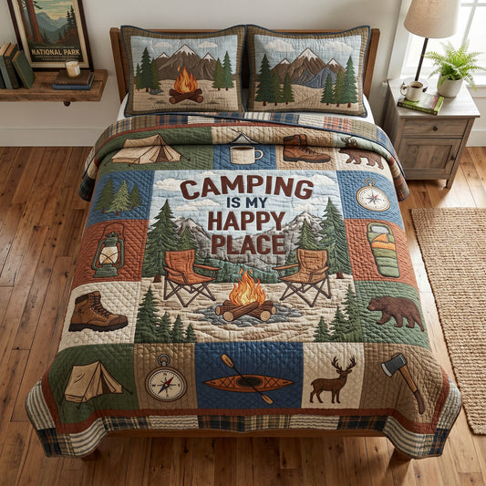 Forest Companions 3-Piece Quilted Bedding Set NCU0TD2724