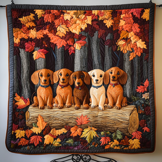 Forest Dachshund Quilted Blanket NCU0DK9276