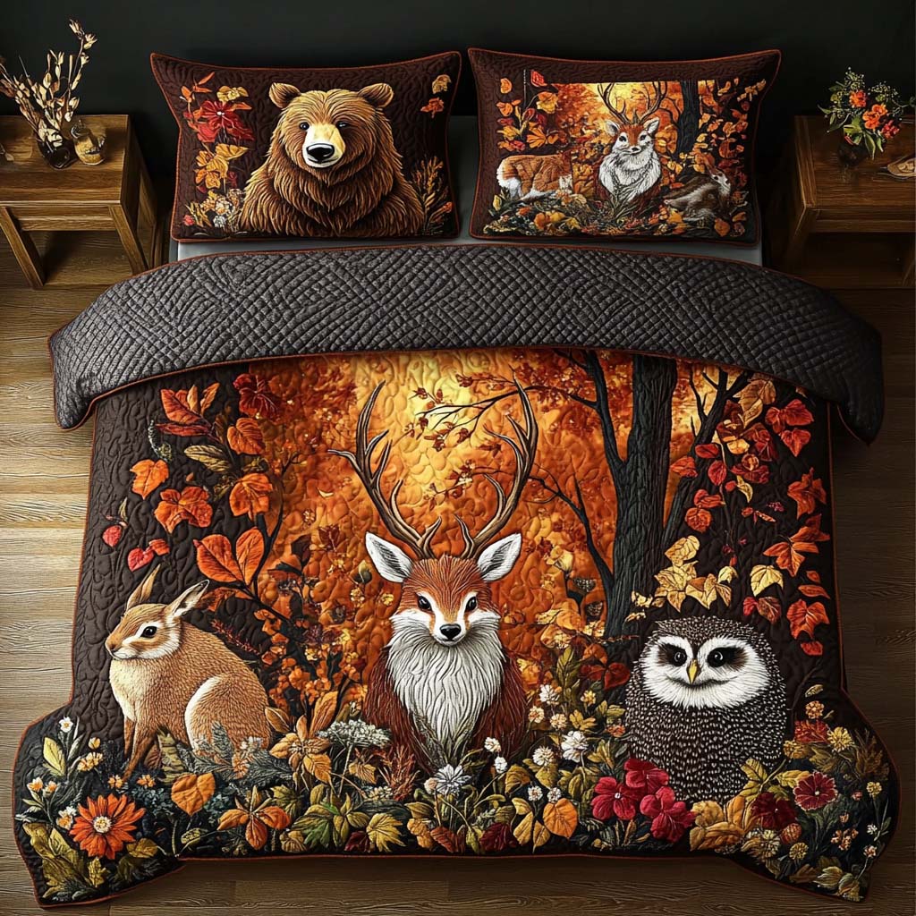Forest Dreamscape 3-Piece Quilted Bedding Set NCU0NT8722