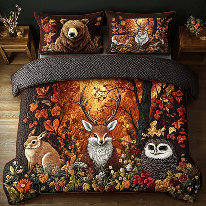 Forest Dreamscape 3-Piece Quilted Bedding Set NCU0NT8722