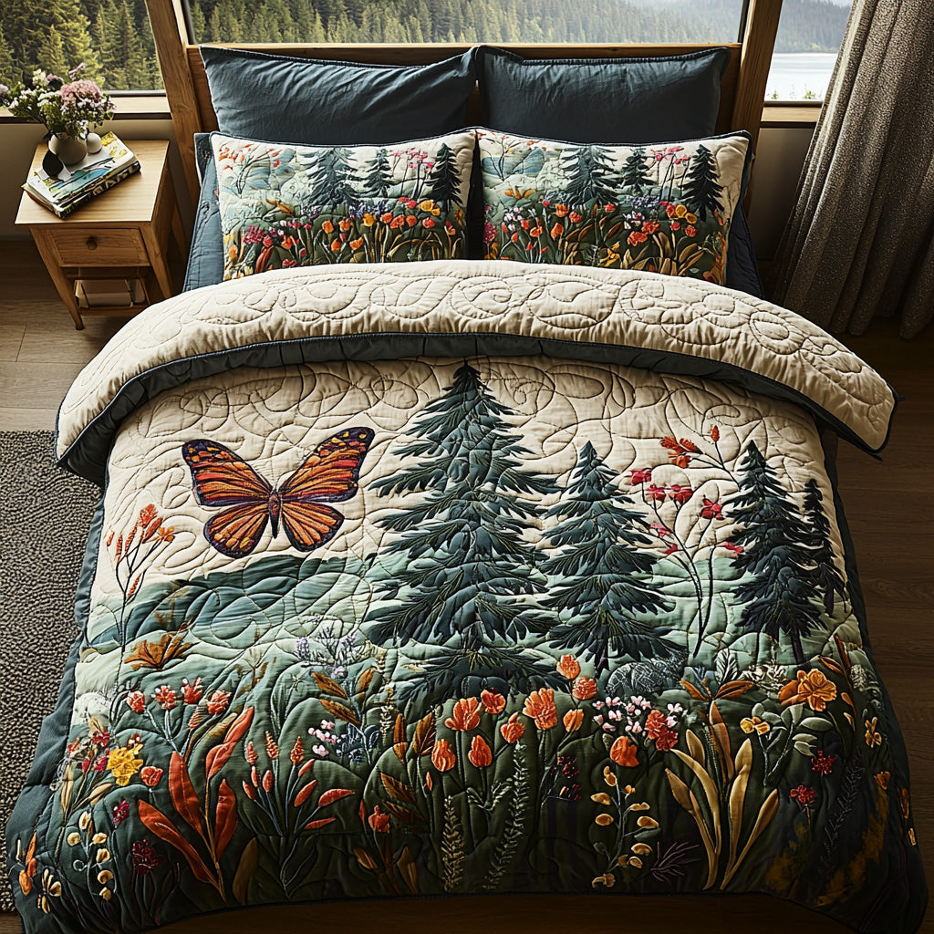 Forest Echo 3-Piece Quilted Bedding Set NCU0DV7089