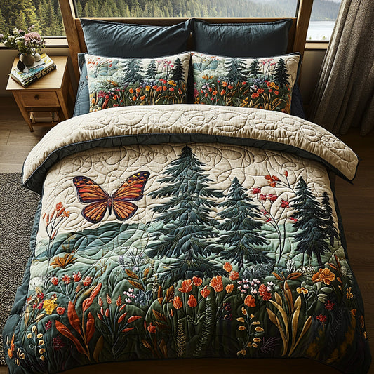 Forest Echo 3-Piece Quilted Bedding Set NCU0DV7089
