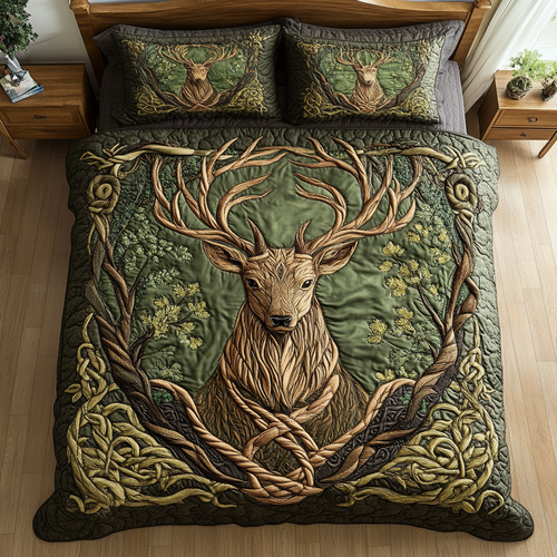 Forest Elegance 3-Piece Quilted Bedding Set NCU0DK3410