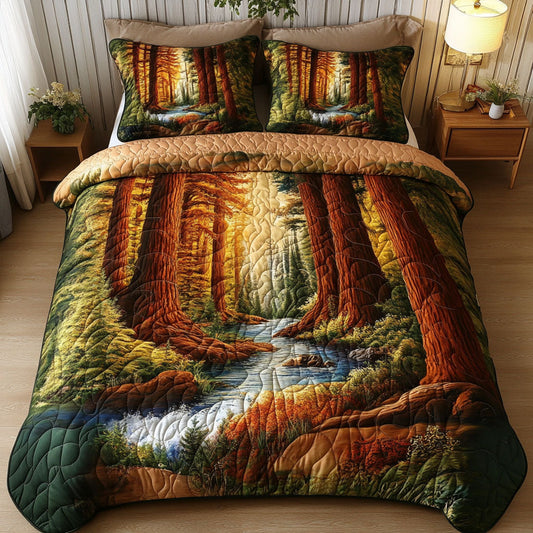 Forest Embrace 3-Piece Quilted Bedding Set NCU0NT5696