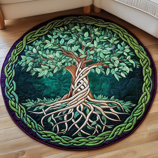 Forest Embrace Quilted Round Mat NCU0NT3457