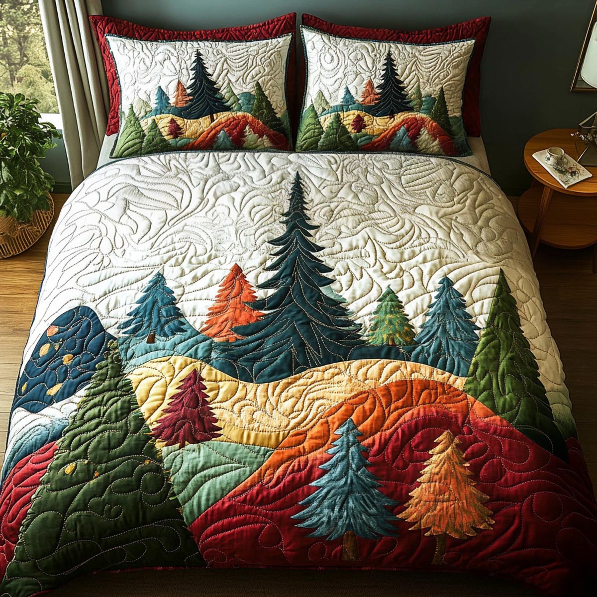 Forest Escape 3-Piece Quilted Bedding Set NCU0DV9526