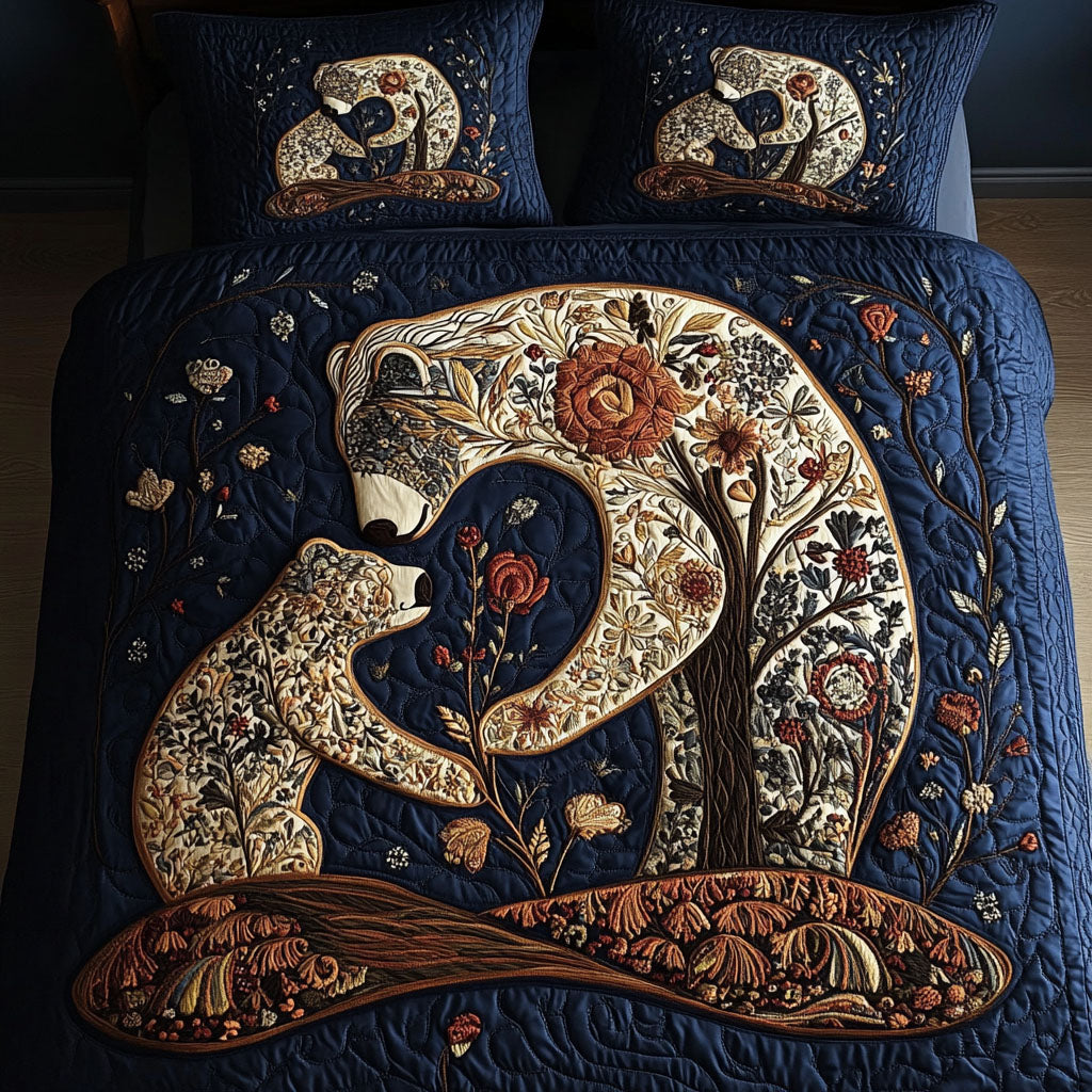 Forest Family 3-Piece Quilted Bedding Set NCU0NT2849