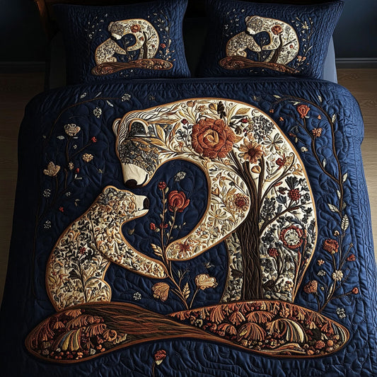 Forest Family 3-Piece Quilted Bedding Set NCU0NT2849