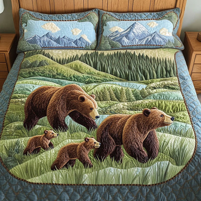 Forest Family 3-Piece Quilted Bedding Set NCU0NT3862