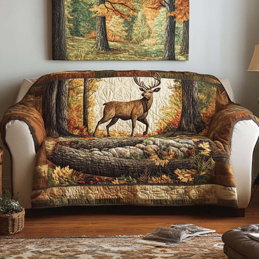 Forest Fawn Quilted Sofa Cover NCU0NT10824