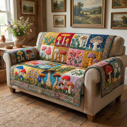 Forest Forage Quilted Sofa Cover NCU0XD2409