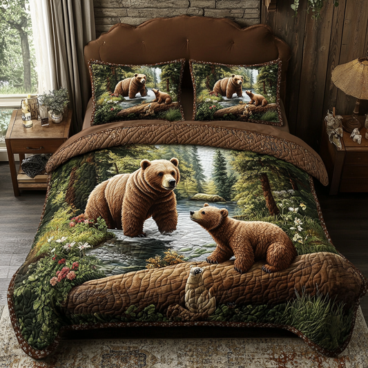 Forest Friends 3-Piece Quilted Bedding Set NCU0DK6072