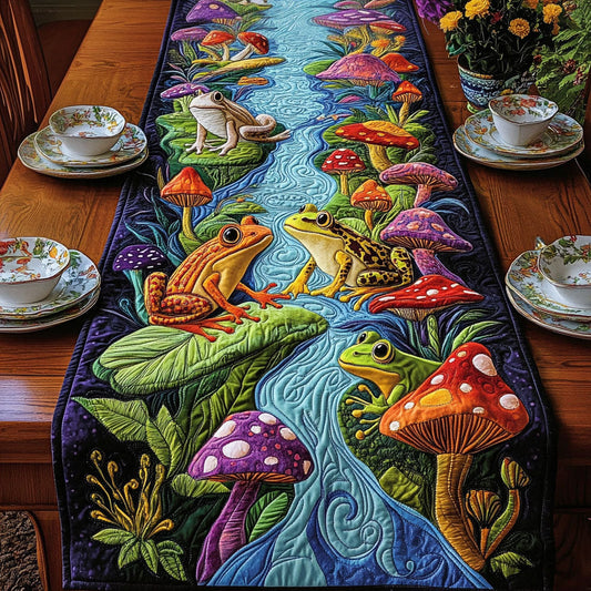 Forest Frog Fantasy Quilted Table Runner NCU0PT4131