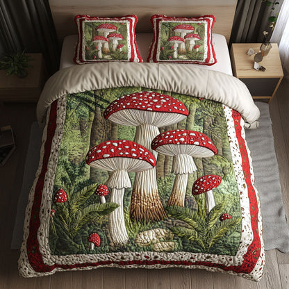 Forest Fungi 3-Piece Quilted Bedding Set NCU0NT3608