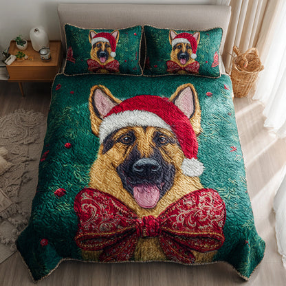 Forest German Shepherd 3-Piece Quilted Bedding Set NCU0HH480