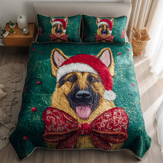 Forest German Shepherd 3-Piece Quilted Bedding Set NCU0HH480