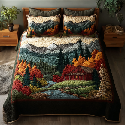 Forest Glow 3-Piece Quilted Bedding Set NCU0DK8648