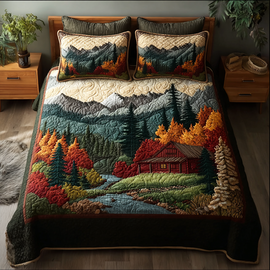 Forest Glow 3-Piece Quilted Bedding Set NCU0DK8648
