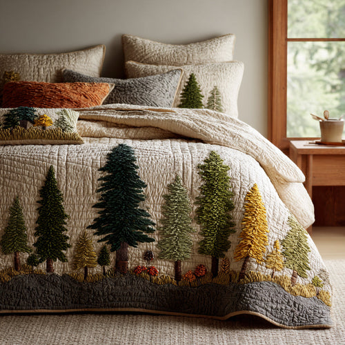 Forest Glow 3-Piece Quilted Bedding Set NCU0DV8881