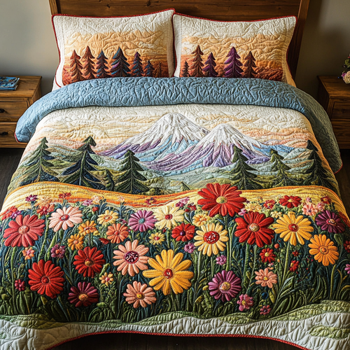 Forest Glow 3-Piece Quilted Bedding Set NCU0VH5770
