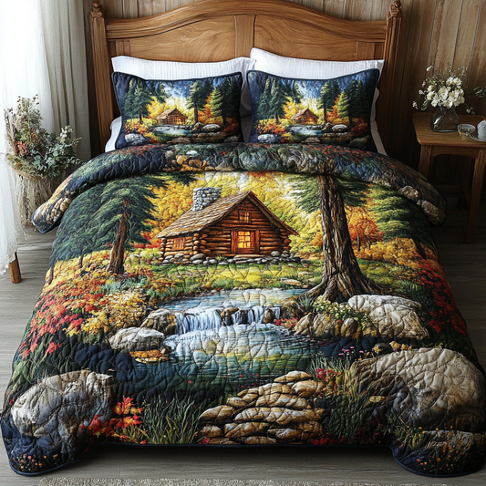 Forest Glow 3-Piece Quilted Bedding Set NCU0VL2287