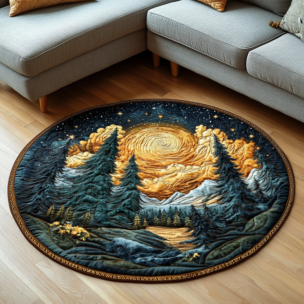 Forest Glow Quilted Round Mat NCU0DV5895