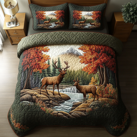 Forest Grace 3-Piece Quilted Bedding Set NCU0DK7229