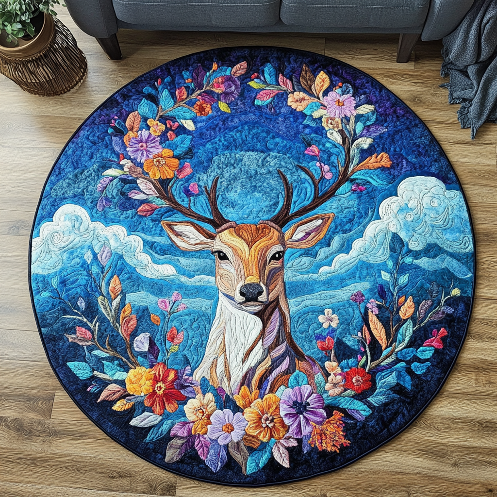 Forest Grace Quilted Round Mat NCU0DK5717