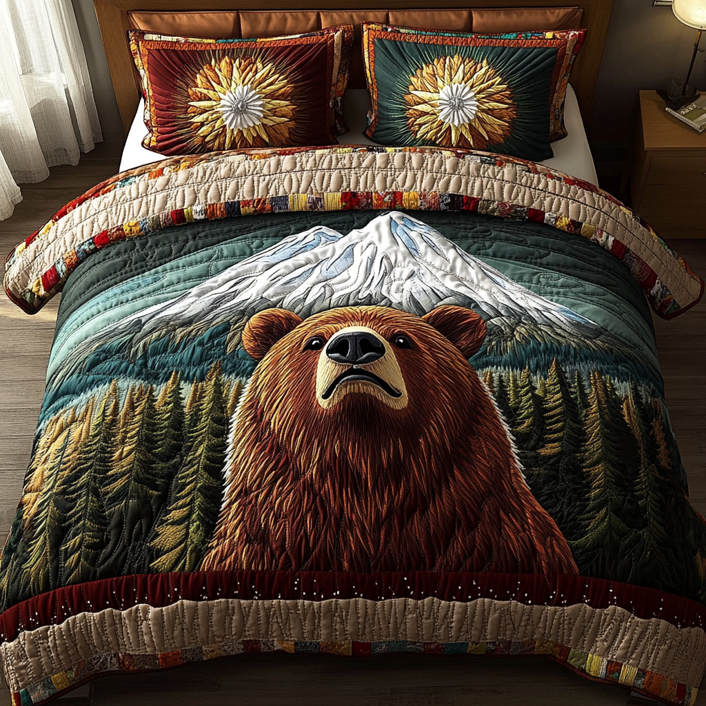 Forest Guardian 3-Piece Quilted Bedding Set NCU0DK5389