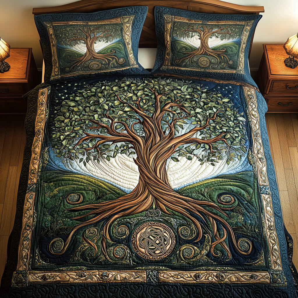 Forest Guardian Haven 3-Piece Quilted Bedding Set NCU0TL2023