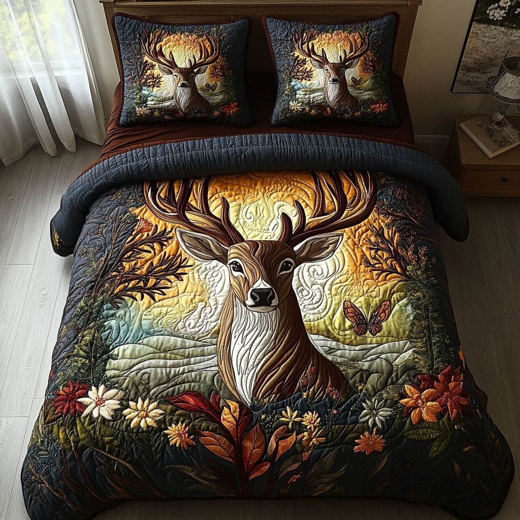 Forest Guardian 3-Piece Quilted Bedding Set NCU0DV3150