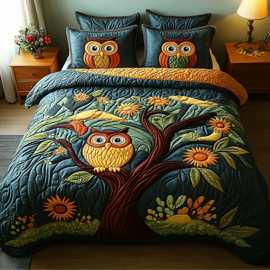 Forest Guardians Quilted Bedding Set NCU0DK6451
