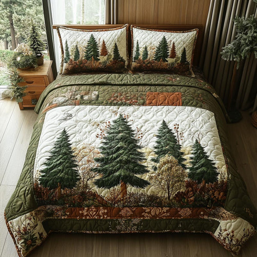 Forest Harmony 3-Piece Quilted Bedding Set NCU0DV9522