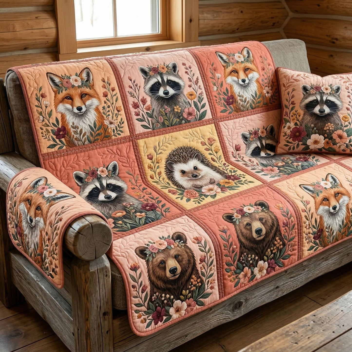 Forest Harmony Quilted Sofa Cover NCU0NT12562
