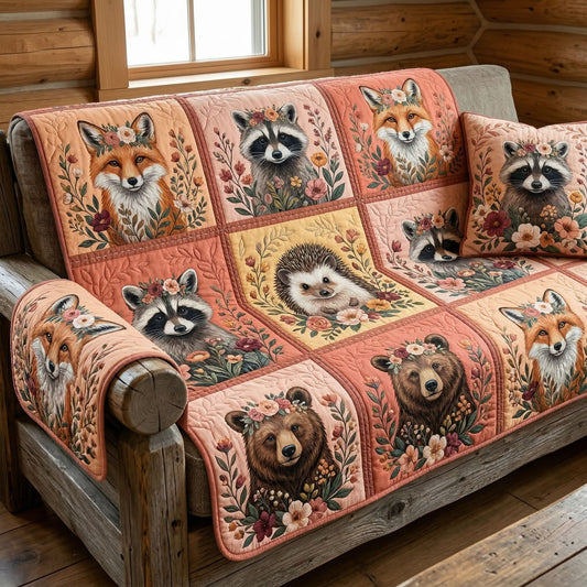 Forest Harmony Quilted Sofa Cover NCU0NT12562