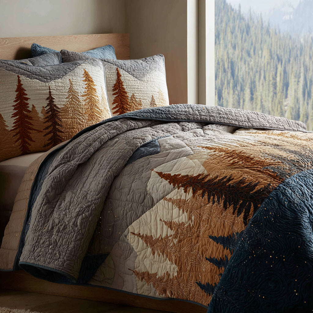 Forest Haven 3-Piece Quilted Bedding Set NCU0DV8877