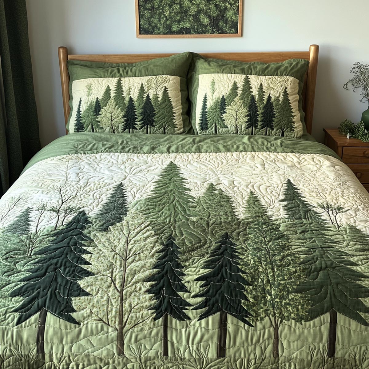 Forest Haven 3-Piece Quilted Bedding Set NCU0DV9542