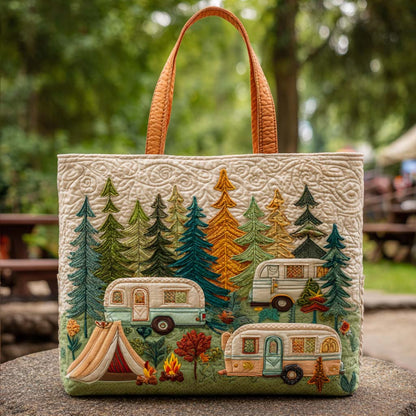Camping Quilted Tote Bag NCU0VT233