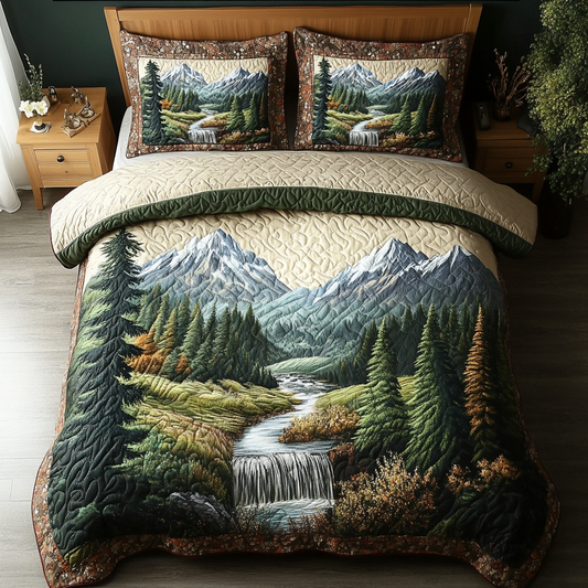 Forest Horizon 3-Piece Quilted Bedding Set NCU0DK7469