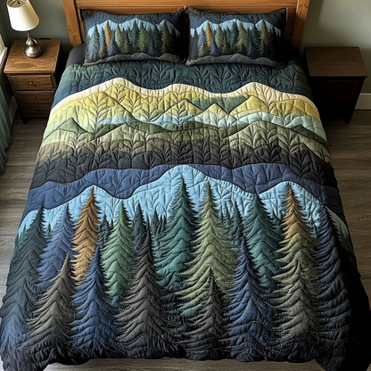 Forest Horizon 3-Piece Quilted Bedding Set NCU0DK7505