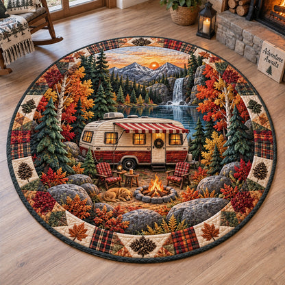 Forest Horizon Quilted Round Mat NCU0TV2156