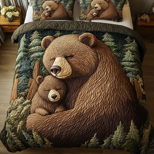 Forest Hug 3-Piece Quilted Bedding Set NCU0VH1766