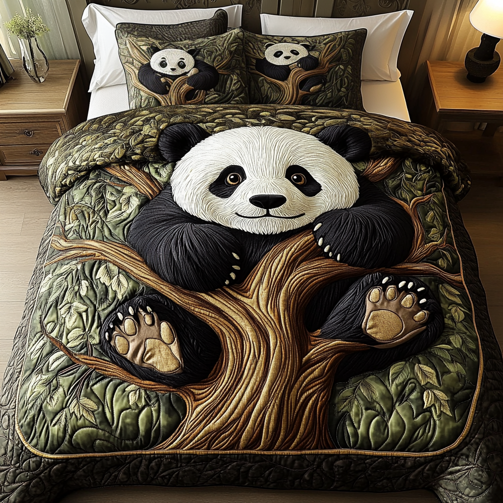 Forest Hug 3-Piece Quilted Bedding Set NCU0VH1967
