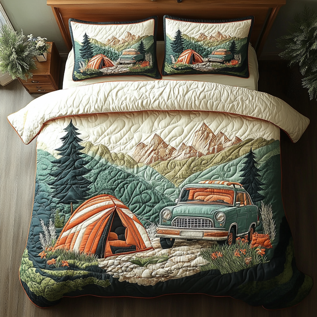 Forest Journey 3-Piece Quilted Bedding Set NCU0VH5434