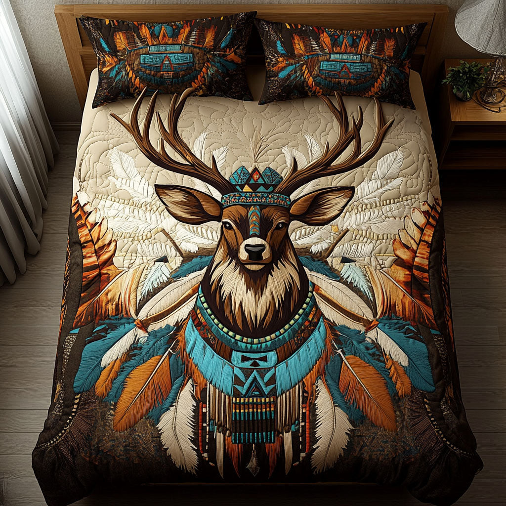 Forest King 3-Piece Quilted Bedding Set NCU0PT4393
