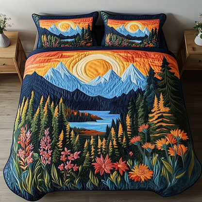 Forest Light 3-Piece Quilted Bedding Set NCU0VL2221