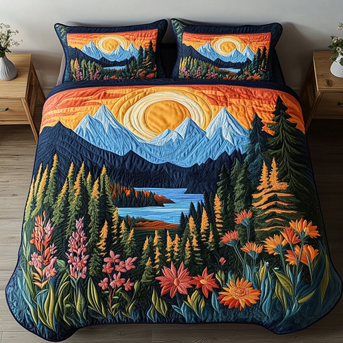 Forest Light 3-Piece Quilted Bedding Set NCU0VL2221