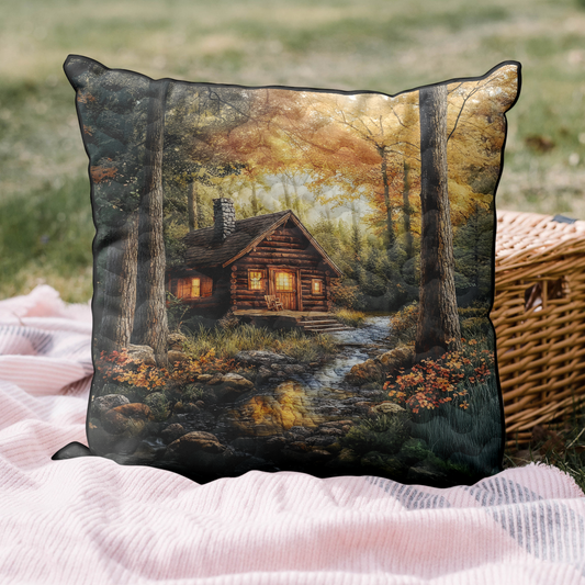 Forest Log Cabin Quilted Pillow Case NCU0DK3940